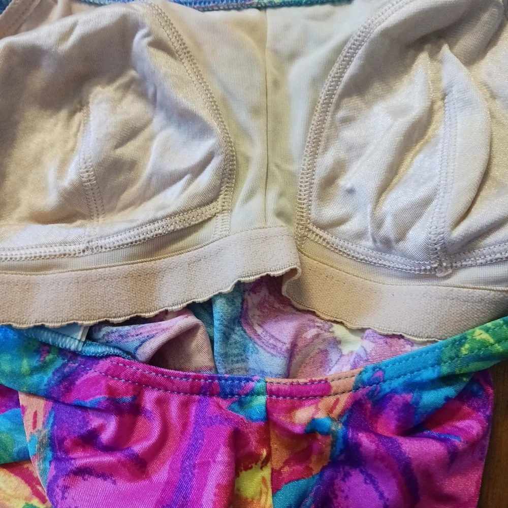 Vintage Le Cove Women's Size 8 One Piece Swimsuit Floral Tropical